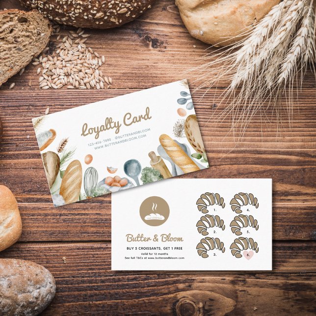 Cartão De Fidelidade Croissant Boho Bakery (Free Croissant Boho Bakery Loyalty Card)