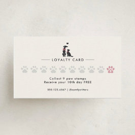 Cartão De Fidelidade Cuidador de Animais Clássico Elegante