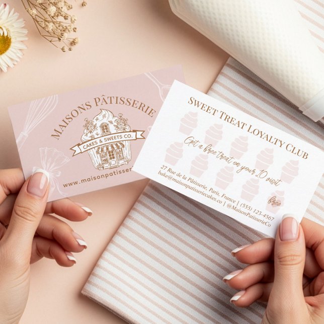 Cartão De Fidelidade Cupcake Shop Pastry Chef Baking Utensils Bakery (Cupcake Shop Pastry Chef Baking Utensils Bakery Loyalty Card)