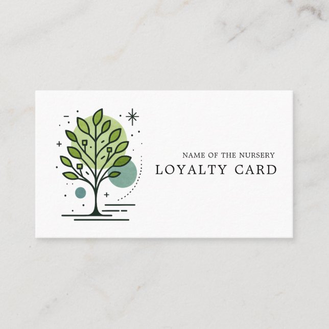 Cartão De Fidelidade Custom Greenleaf Nursery Branding Loyalty Card (Frente)