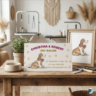 Cartão De Fidelidade Cute Watercolor Puppy Pet Salon Grooming