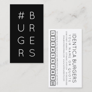 Cartão de fidelidade da hashtag #BURGERS