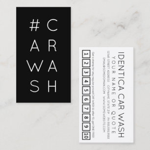 Cartão de fidelidade da hashtag #CARWASH