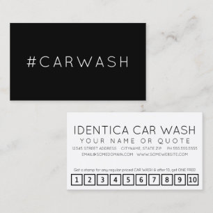 Cartão de fidelidade da hashtag #CARWASH