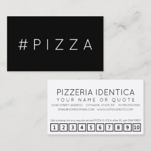 Cartão de fidelidade da hashtag #PIZZA
