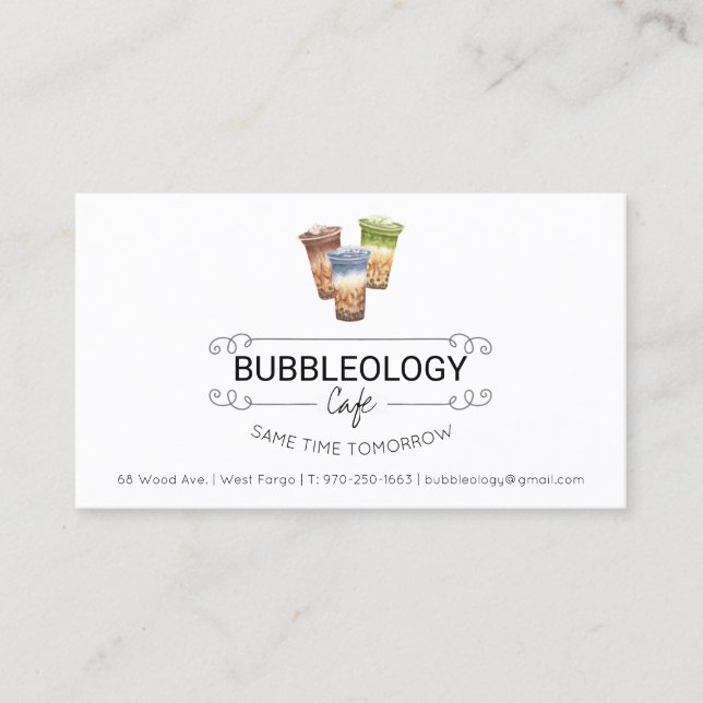 Cartão de Fidelidade da Loja de Bubble Tea (Frente)