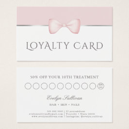 Cartão de fidelidade de arco rosa coquette