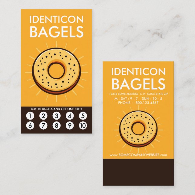 Cartão de Fidelidade de Bagel (Frente/Verso)