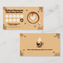 Cartão de Fidelidade de Café Coração Arte do Latte