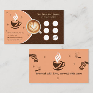 Cartão de Fidelidade de Café Coração Arte Latte Ca