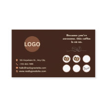 Cartão de Fidelidade de Café Design Mínimo Marrom