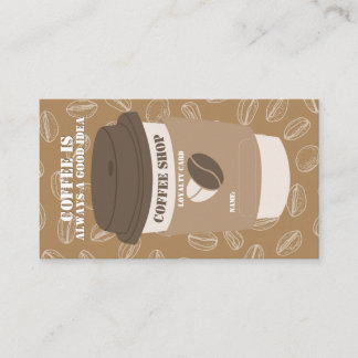 Cartão de Fidelidade de Café Editável Marrom