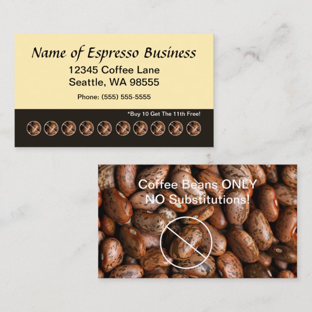 Cartão de Fidelidade de Café Espresso Engraçado Gr (Frente/Verso)