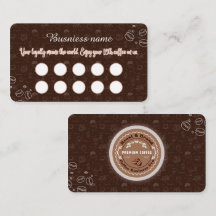 Cartão de Fidelidade de Café Marrom Design Minimal