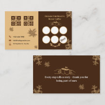 Cartão de Fidelidade de Café Marrom Elegante Desig