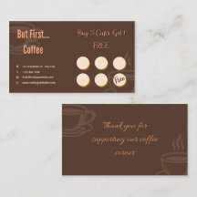 Cartão de Fidelidade de Café Minimalista Marrom