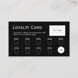 Cartão de Fidelidade de Café, Preto limpo e simple