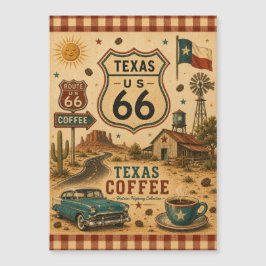 Cartão de Fidelidade de Café Texas Route 66 Estilo