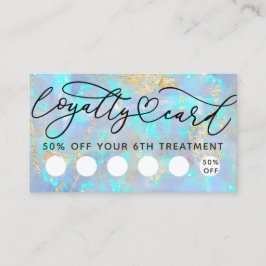 cartão de fidelidade de fundo de textura opal azul