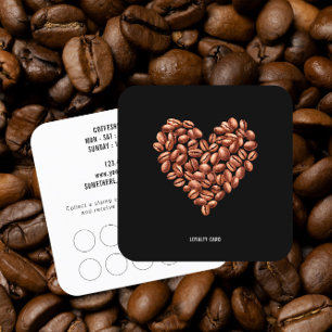 Cartão de Fidelidade de Grãos de Café da Cafeteria
