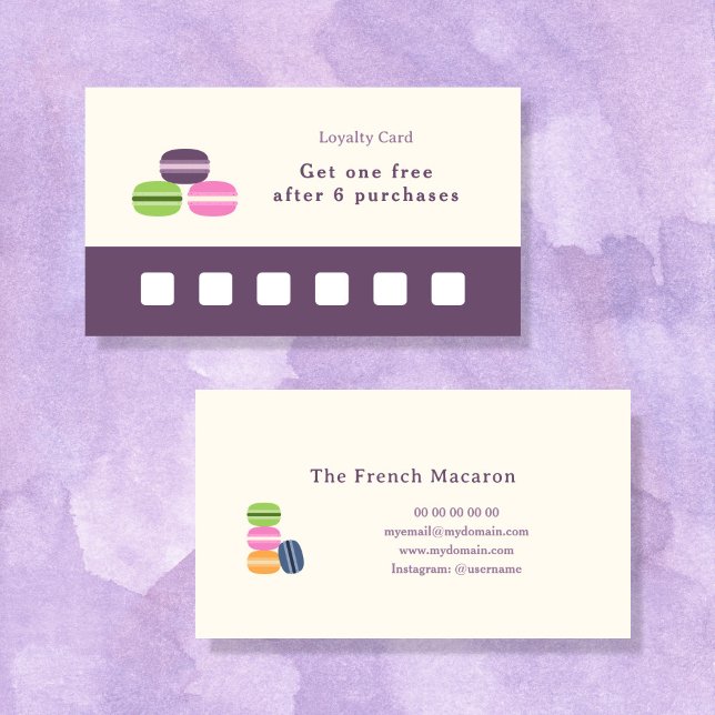 Cartão de Fidelidade de Macaron Francês (French Macaron Loyalty Card)