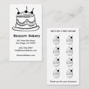 Cartão de Fidelidade de Padaria de Bolo Cupcake So