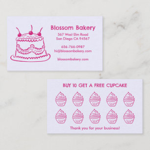 Cartão de Fidelidade de Padaria de Bolo Cupcake So