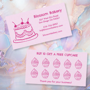 Cartão de Fidelidade de Padaria de Bolo Cupcake So