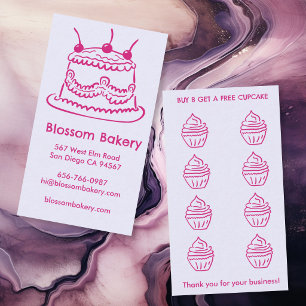 Cartão de Fidelidade de Padaria de Bolo Cupcake So