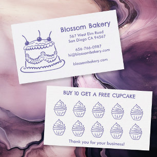 Cartão de Fidelidade de Padaria de Bolo Cupcake So