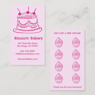 Cartão de Fidelidade de Padaria de Bolo Cupcake So