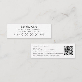 Cartão de Fidelidade de Salão de Beleza com QR Cod