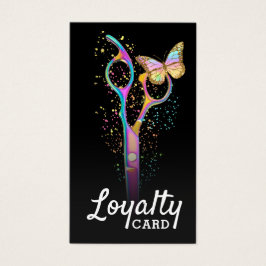 cartão de fidelidade de tesoura de cabeleireiro