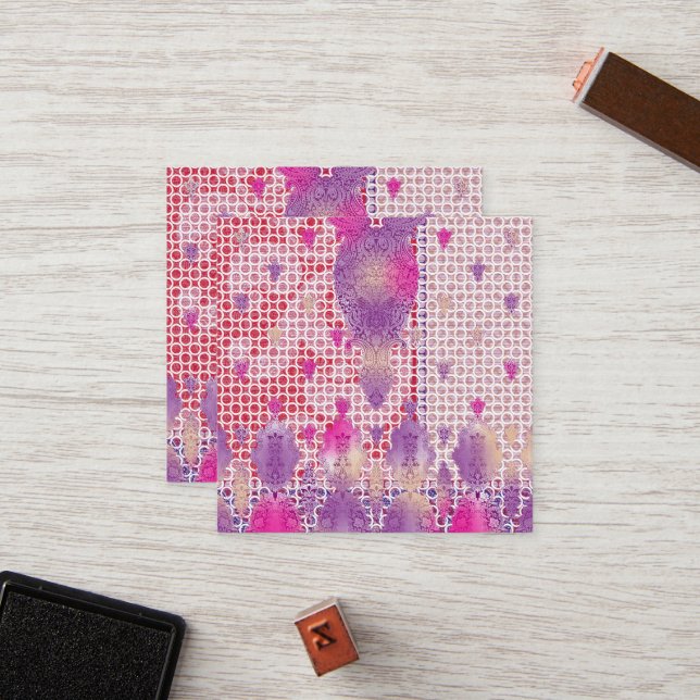 Cartão De Fidelidade design de fundo roxo com pontos (Frente/Verso In Situ)