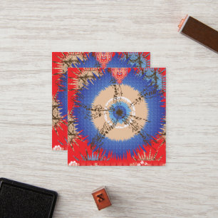 Cartão De Fidelidade design de fundo vermelho com círculo azul