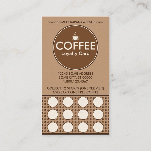 cartão de fidelidade do café (Frente)