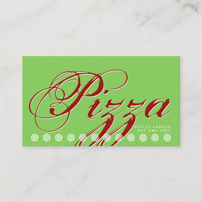 cartão de fidelidade do cliente PIZZA de script (Frente)