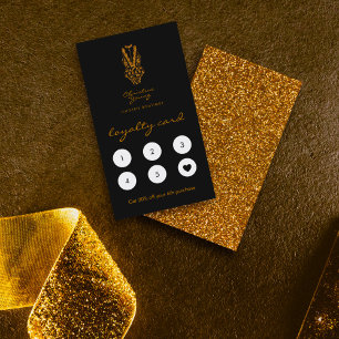 Cartão de fidelidade do logotipo Dourado Boutique