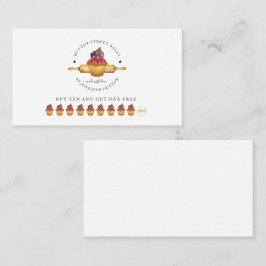 Cartão de fidelidade do pino de rolagem do Cupcake