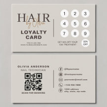 Cartão de Fidelidade do Salão de Cabelo com Código