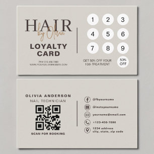 Cartão de Fidelidade do Salão de Cabelo com Código