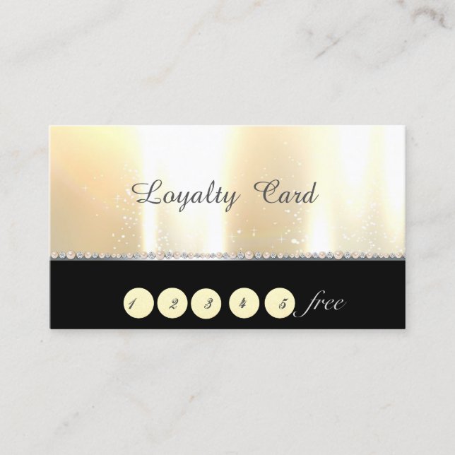 Cartão de Fidelidade Dourado Elegante e Sofisticad (Frente)
