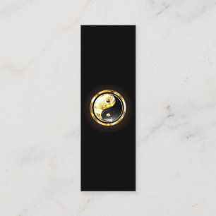 Cartão De Fidelidade Dourado Yin Yang a preto