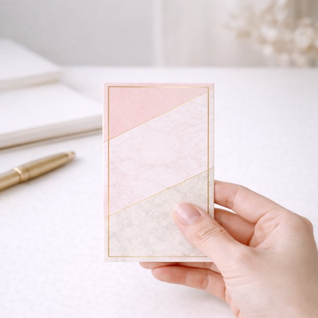 Cartão De Fidelidade Elegant Blank Loyalty Card – Blush & Gold Design (Criador carregado)