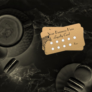 Cartão De Fidelidade Elegant Gold and Black Jaguar Loyalty Card