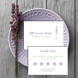 Cartão De Fidelidade Elegant Lavender Sprig Botanical Design