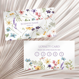 Cartão De Fidelidade Elegant Wildflower Wild Flower Floral Custom