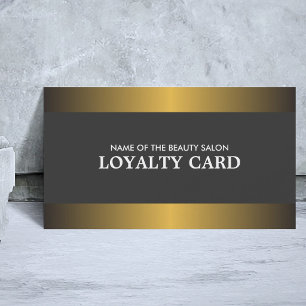 Cartão de Fidelidade Elegante Metal Dourado Cinza