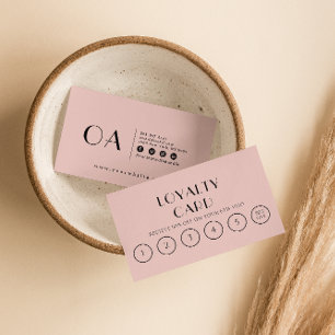 Cartão De Fidelidade Elegante Rosa Menino Neutral Boho Moderno 6 Punch