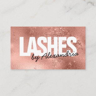 Cartão De Fidelidade Elegantes de Eyelashes Dourados com Rosa de Lashes